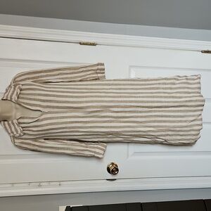 Adele Simpson vintage 1970s Tunic Striped linen Shift Kaftan dress